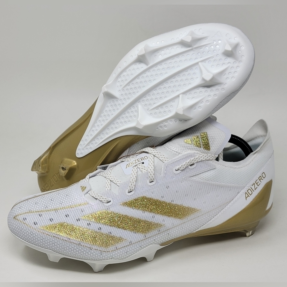 Adidas‎ Adizero Electric Men's Size 8 White Gold Football Cleats IE4381 New
